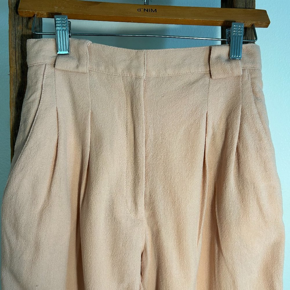 Valerie Stevens Pure Wool Pleated Trousers - Blush